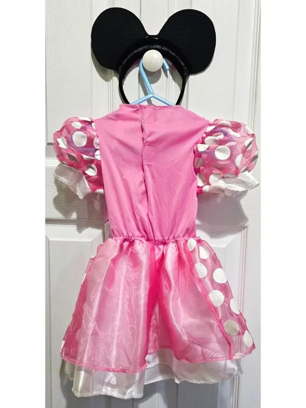 Minnie Mouse Pink Polka Dot Toddler Costume Girls 2T Halloween Dress Ears Cute - Picture 3 of 4